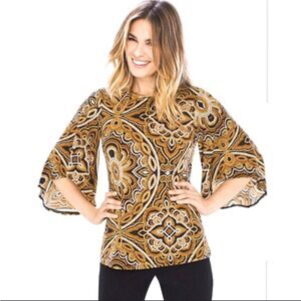 Chicos medium sz 1 boho brown shirt 1115